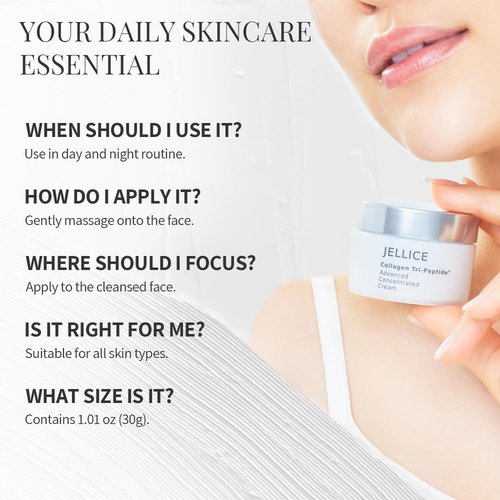 JELLICE Advanced Collagen Face Cream - Anti-Aging Moisturizer with Collagen Tripeptides & Hyaluronic Acid | Hydrating & Firming for All Skin Types