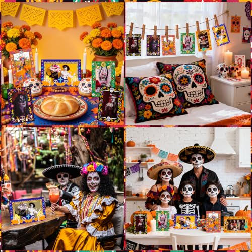 Dia De Los Muertos Photo Frame Set for Altars - 30 Mexican Style Decorations