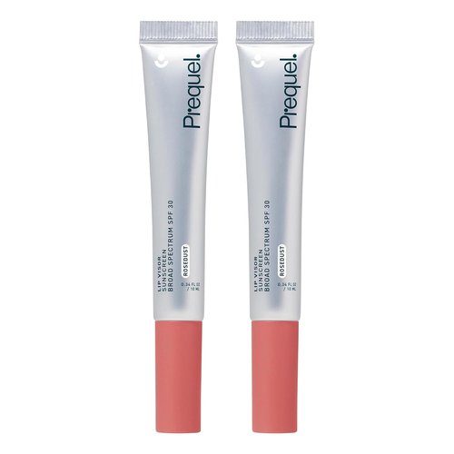 Prequel Skin Tinted Lip Balm with SPF 30 - Moisturizing Rosy Nude Shade in Rosedust | 2 Pack