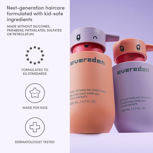 Evereden Kids Mini Haircare Set - Travel Size Detangling Shampoo & Conditioner 1fl.oz | Vegan, Sulfate-Free, Argan Oil