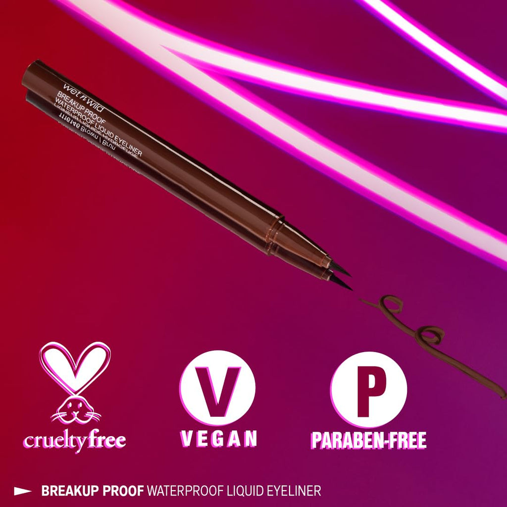 Wet n Wild Mega Last Liquid Eyeliner - Waterproof, 16-Hour Wear, Ultra-Fine Brush - Brown, Cruelty-Free & Vegan
