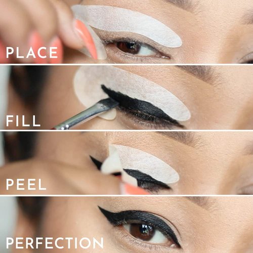 Eyeliner Stencils | Cat Eyeliner Stencil & Winged Eyeliner Tool | Made in USA & Created by Celebrity Makeup Artist | Reusable and Flexible Eyeliner Tape & Eyeshadow Tape | 96 Stencils…