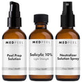 MedPeel Salicylic Acid 10% Peel Kit - Professional Grade Exfoliating Face Peel for Beginners | 1oz/30ml (Set of 3)