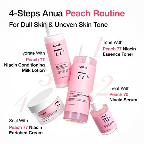 ANUA Peach Niacin Conditioning Lotion, Face Moisturizer with Vitamin B12, Ceramide, Panthenol, Hyaluronic Acid, Lightweight, Korean Skin Care for Glass Skin (150ml, 5.07 fl.oz.)