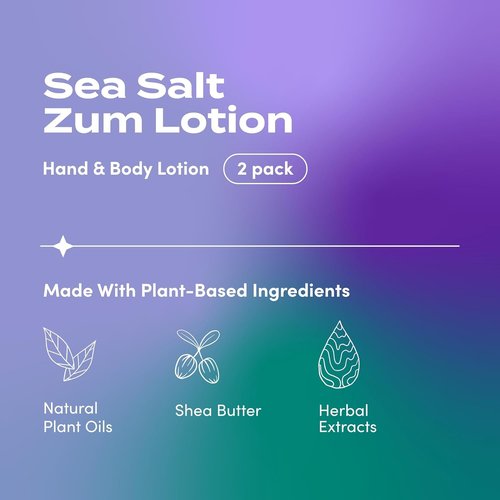 Indigo Wild Zum Hand & Body Lotion - Natural Moisturizer with Shea Butter & Jojoba Oil - Sea Salt Scent | 6 fl oz (2 Pack)