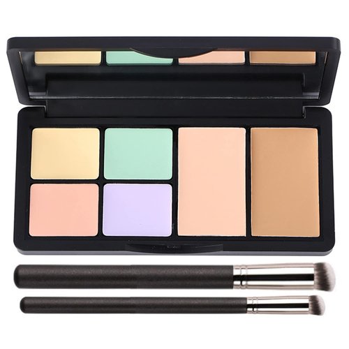 Skiennix Concealer Contour Palette - 6-in-1 Color Correcting Makeup Kit for Dark Circles & Blemishes with Brushes