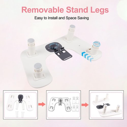 Big Arm Rest for Nails Tech with Rotating Phone Holder: 3nd Generation U-Shaped Manicure Nail Arm Rest Stand Height Adjustable Armrest for Acrylic Nails(Pink)