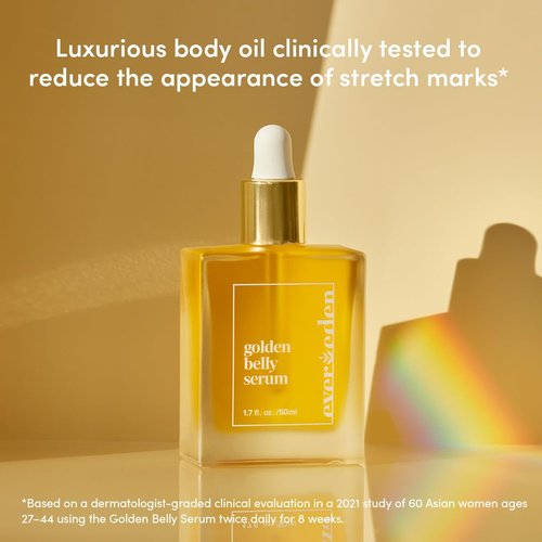 Evereden Golden Belly Serum - Clean & Vegan Pregnancy Oil | 1.7 fl oz Non-Toxic Stretch Mark Solution