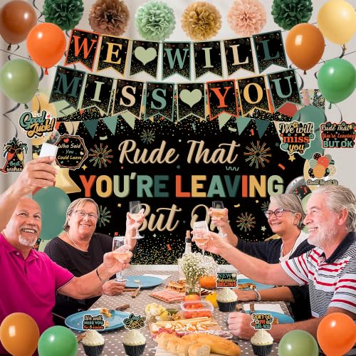 Farewell Party Decorations Kit - Banner Balloons Pom Poms & More