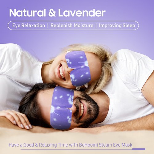 BeHoomi Steam Eye Mask, 10 Packs Heated Eye Mask, Self Heating Disposable SPA Warm Compress for Eyes Sleep Mask, Travel Essentials & Relaxation Gifts, Valentine's Day Gifts (Lavender Scent)