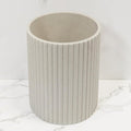 Beige Luxury Stone Bathroom Trash Can - Modern Resin Wastebasket for Offices & Kitchens