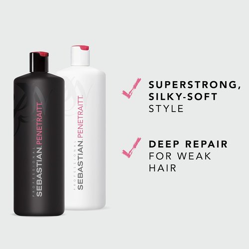 Sebastian Professional Penetraitt Shampoo & Conditioner Duo Set - 33.8 Fl Oz | Strengthens & Repairs Dry, Damaged Hair