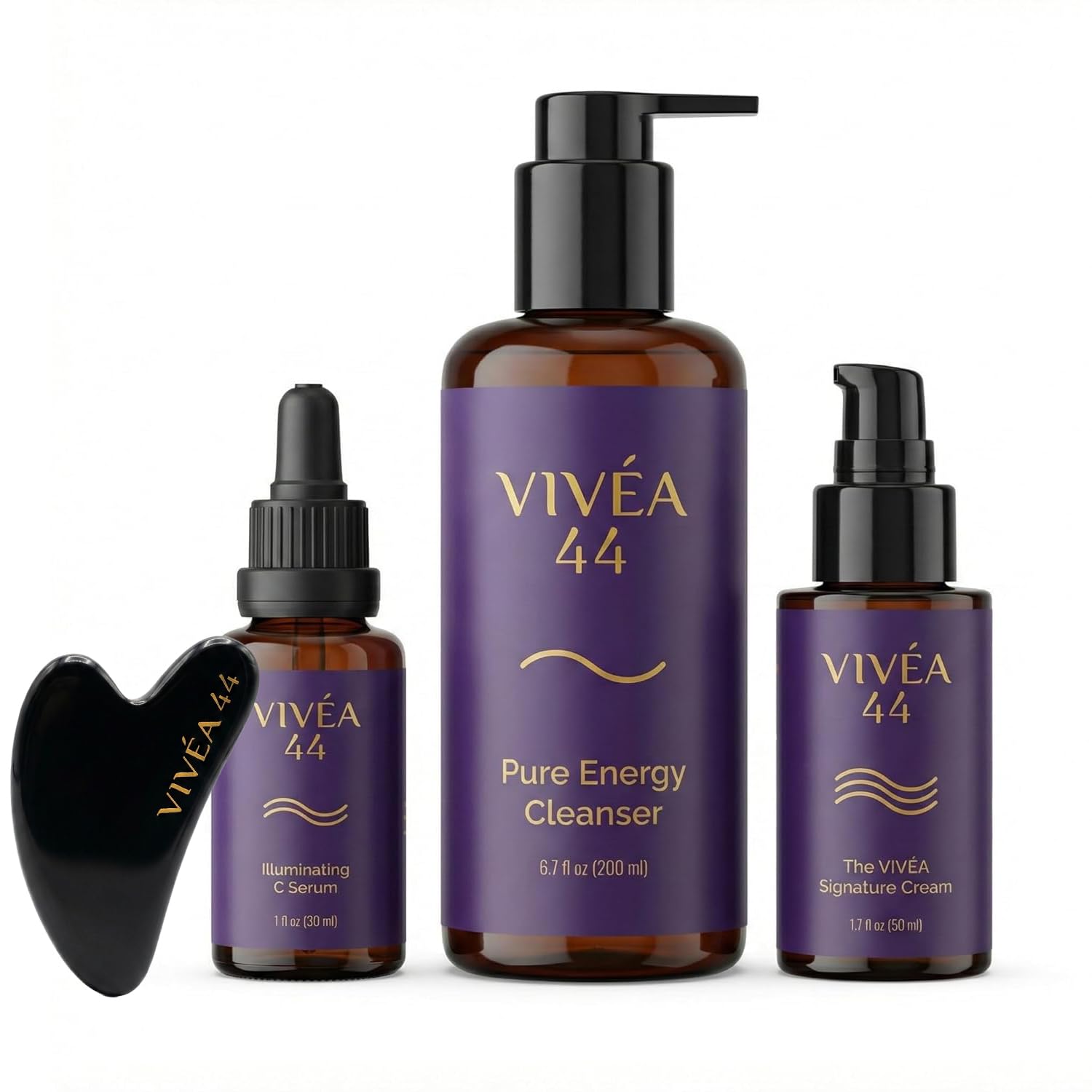 Vivéa Ritual 3-Piece Skincare Set - Cleanser, Vitamin C Serum & Moisturizer for Radiant Skin | Vegan & Cruelty-Free