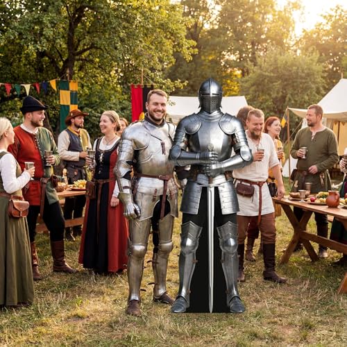Life-Size Medieval Knight Cardboard Cutout - 5.9 Ft Stand Up Prop - Variation Knight