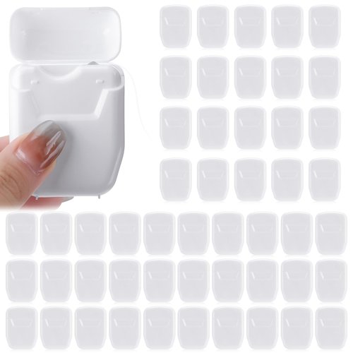 Baderke 50 Pcs Dental Floss Bulk Wedding Gifts for Guests Waxed Mint Dental Floss for Homeless Party Favors Bridal Shower Donated Gifts Teeth Cleaning 30m/32.8 Yard(White Box)