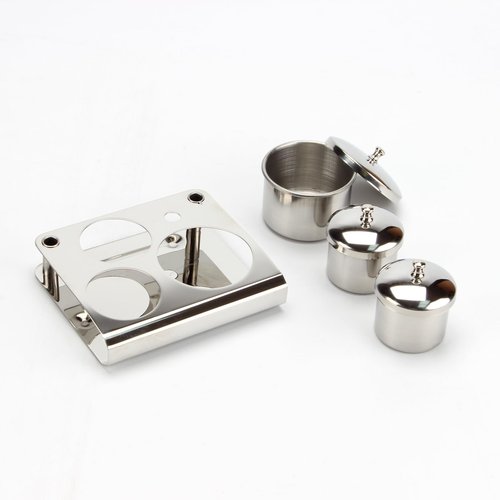 KCGANI 3 Pcs Stainless Steel Nail Art Equipment Cup Bowls, Acrylic Nail Liquid Container Dish Pot Liquid Powder Cup, Mini Nail Powder Holder Container with Lids Nail Art Equipment Tools