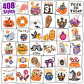 Kids Glitter Tattoo Sheets for Halloween Party Supplies - 408 Pack