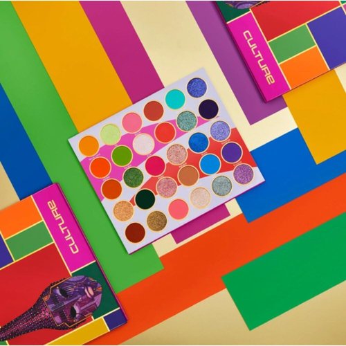 Juvia's Place Culture Palette - Vibrant Yellow, Green, Pink, Purple & Orange Shades | 30 Pigmented Eye Shadows