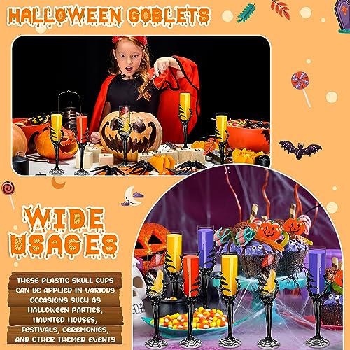 Halloween Skeleton Hand Plastic Champagne Flutes - Bulk Party Goblets Set of 48