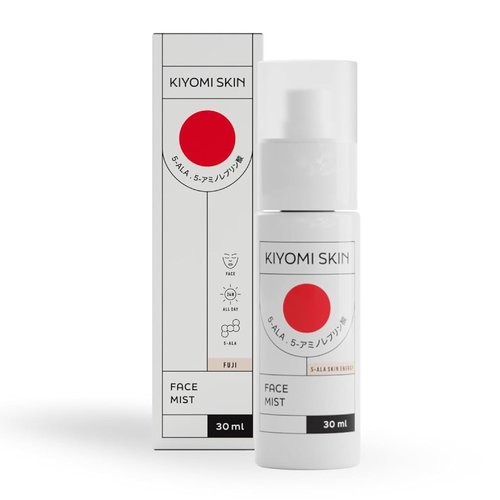 Kiyomi Skin Travel Face Mist Spray - Portable Facial Moisturizer with 5-ALA, Hyaluronic Acid, Green Tea, Lavender - TSA-Friendly Hydrating Mist for On-the-Go Refreshment - Made in Germany - 1 Fl Oz