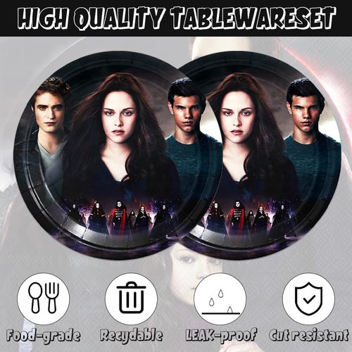 Saga of Twilight Party Decorations - 40pcs Tableware Set with Plates & Napkins