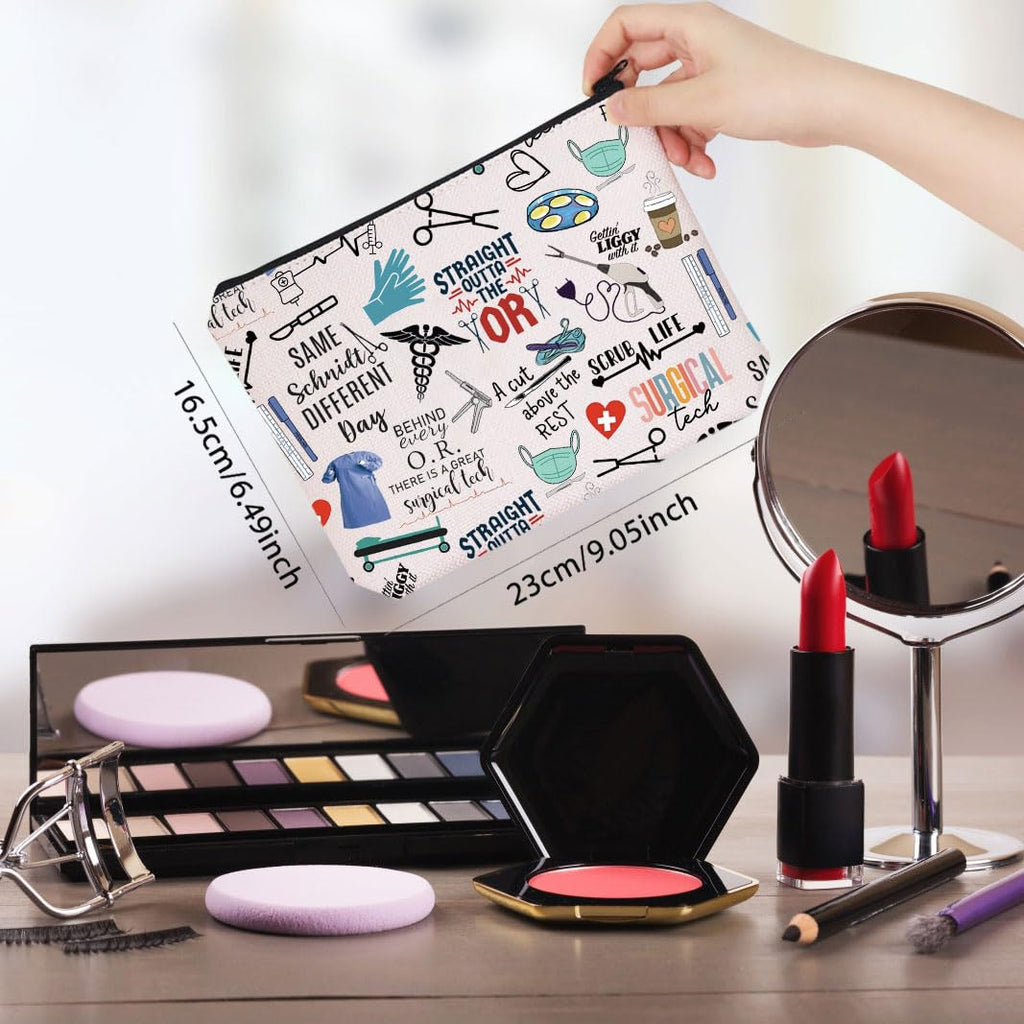 WCGXKO Surgical Tech Merch National Surgical Technologists Week Surgical Canvas Makeup Bag