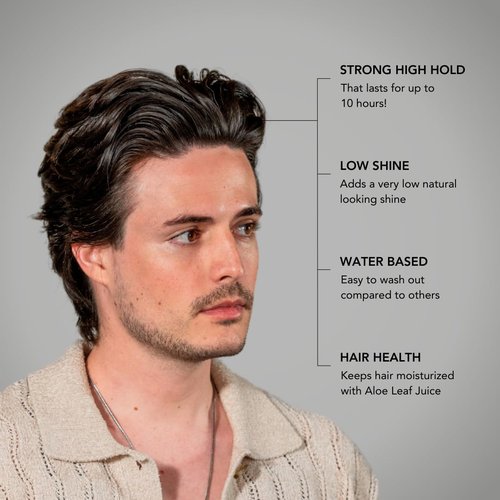 Blumaan Hydrating Pomade - Low Shine, High Hold - Water-Based, Easy to Wash - Perfect for Quiffs & Slick Back Styles - 2.5 oz