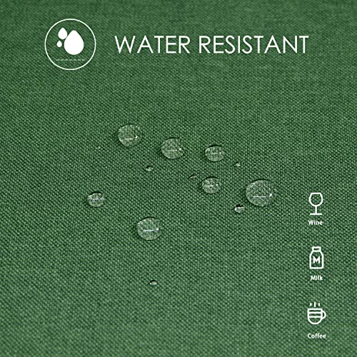 Rectangular Waterproof Green Table Cloth 57x118 Inches - Easy Care Faux Linen