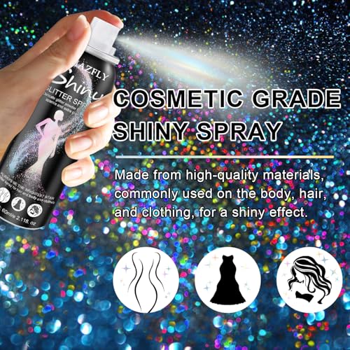 Rainbow Rain Glitter Spray - Long-Lasting Shimmer for Hair, Face, Clothing - 2.11oz
