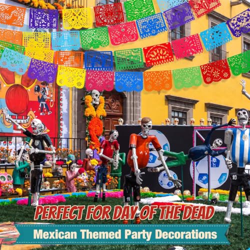 196 Ft Papel Picado Banner Mexican Fiesta Party Decor - Botanical & Nature Design, 12 Pack