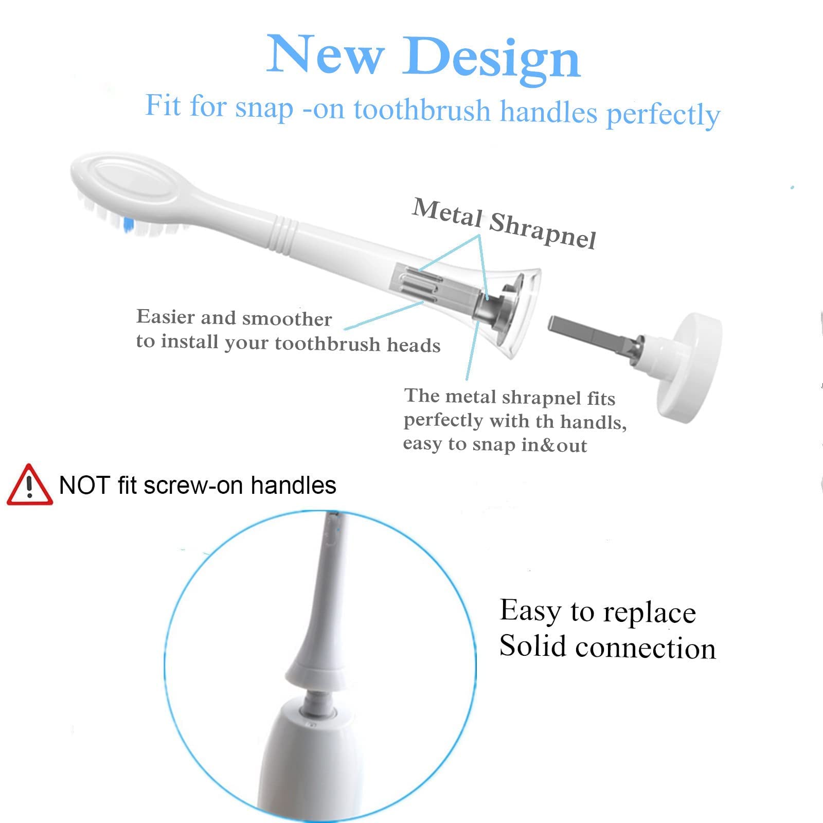 WEQNNM Replacement Toothbrush Heads Compatible with Philips Sonicare:10 Pack Professional Electric Brush Heads for 4100 6100 &More Snap-on Handles