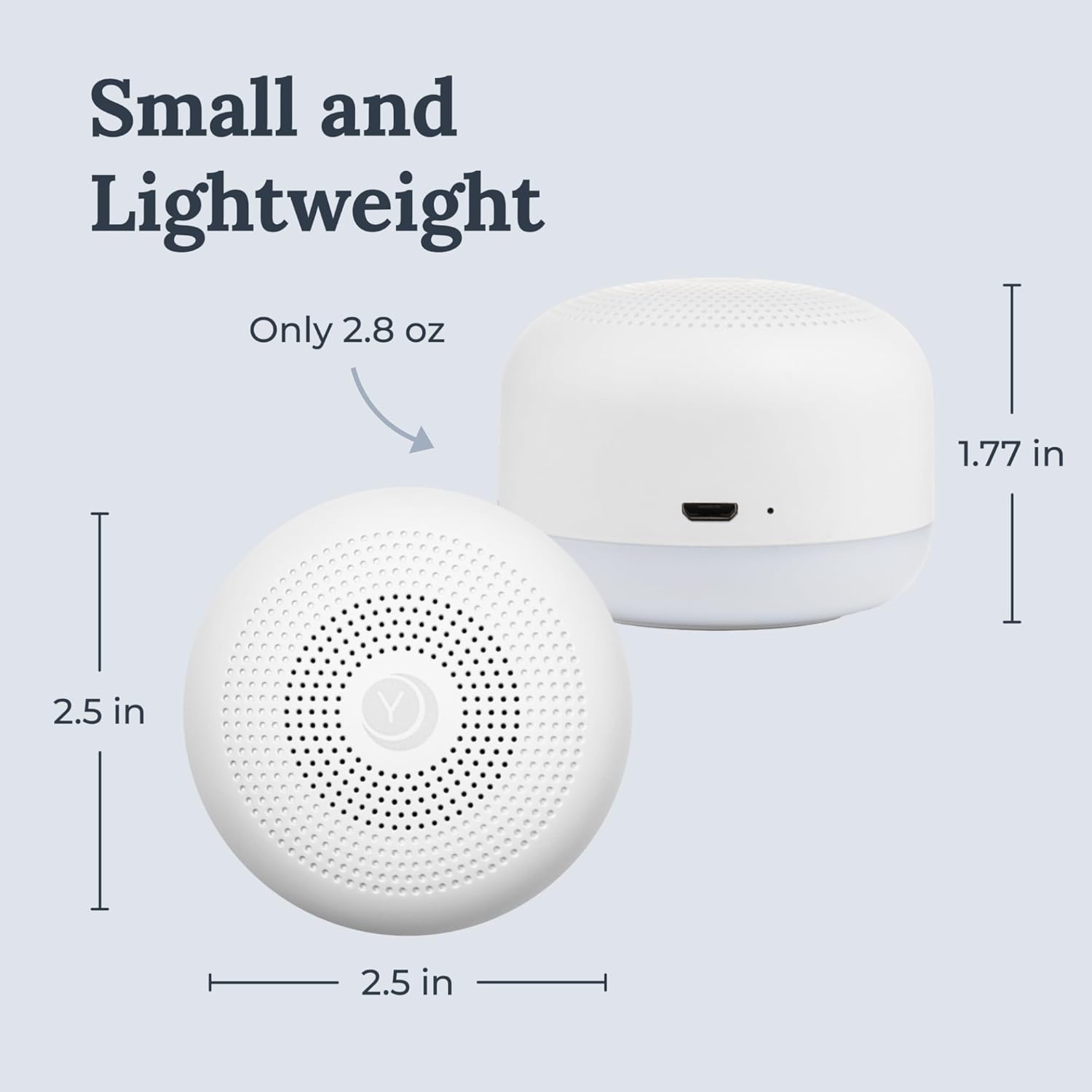 Yogasleep Travel Mini White Noise Machine - 6 Soothing Sounds, Volume Control & Dimmable Night Light