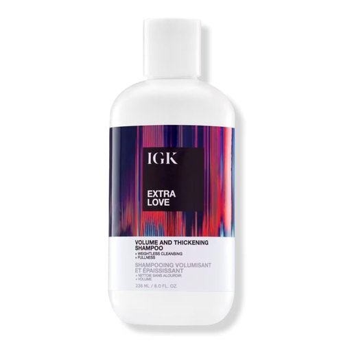 IGK EXTRA LOVE Volume & Thickening Shampoo - Volumizing Formula for Fine Hair | Hydrates & Supports Scalp Care | 8 oz