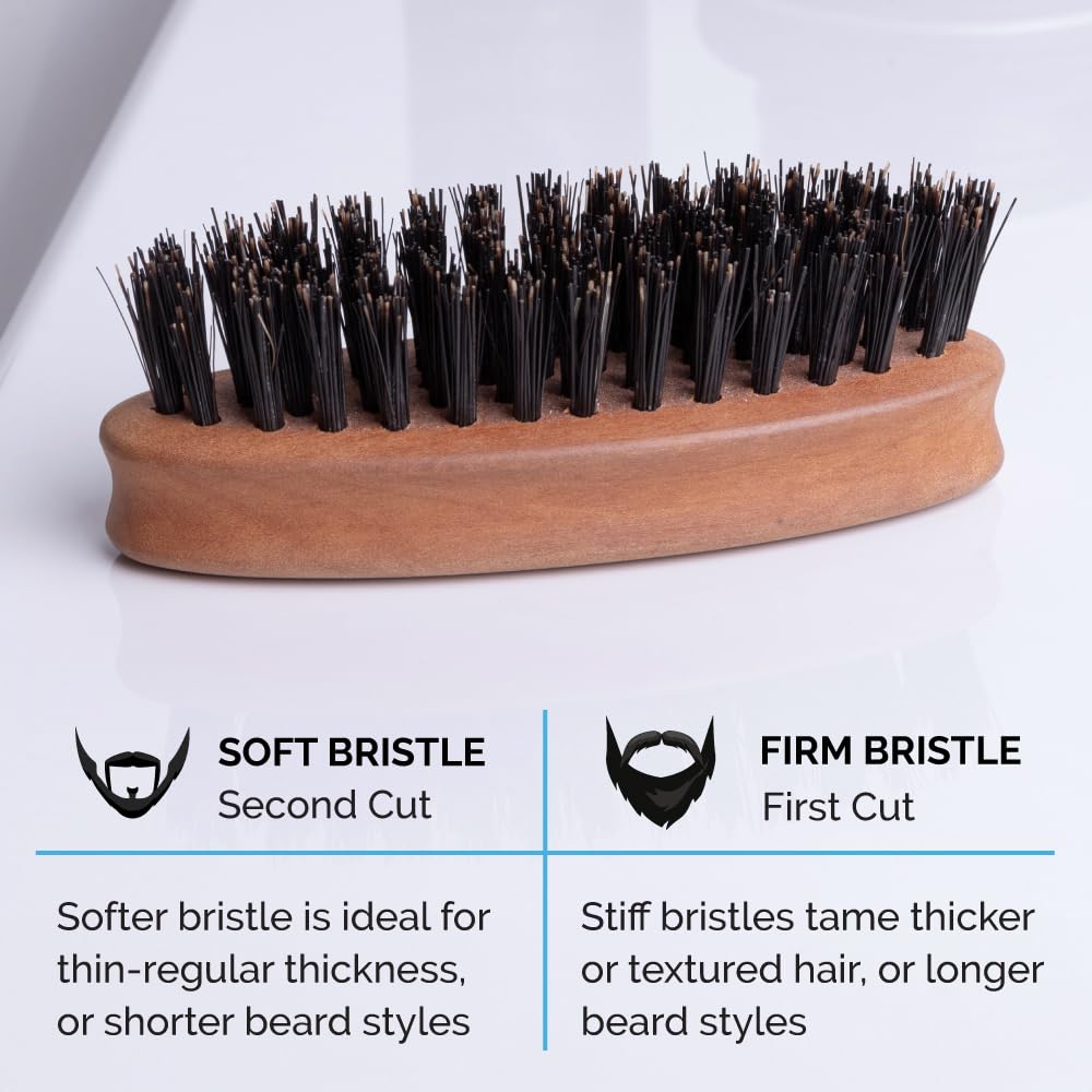 ZEUS Pocket Beard & Mustache Brush for Men, Travel Size Grooming Tool with Soft Boar Hair Bristles for Beard Styling & Detangling (Made in Germany) N92