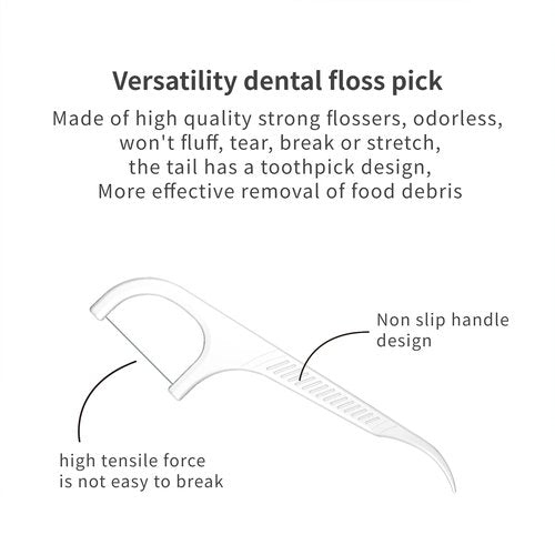 308 Count Dental Floss Picks with Dispenser, Superlight Floss Picks Travel Case, Super Smoothly on Tight Spaces, Efficiently Cleans Between Teeth to Help Fight Plaque (White)