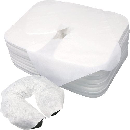 Skiennix Disposable Face Cradle Covers - Medical-Grade Cotton, Spa Headrest Covers | 14.17 x 10.6 Inches