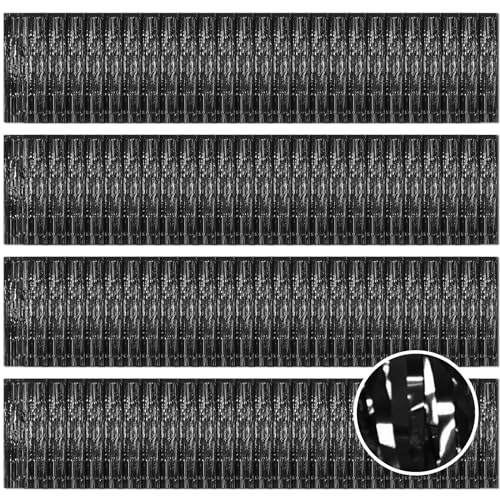 Black Foil Fringe Curtains for Party Backdrops 100 Pack 3.2ft x 8.2ft