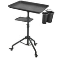 Salon Tray Cart on Wheels, Aluminum Tattoo Tray with Storage Platform, Adjustable Height Service Rolling Tray, Storage Tray Accessory for Salon Spa Dental Use, Rolling Tray Cart