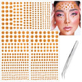 Self-Adhesive Face Gems Pearls for Makeup and Hair - 06 Orange, 591pcs