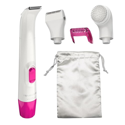 Remington Smooth & Silky Bikini Trimmer & Shaver Kit - Cordless & Waterproof for Shower Use | White/Pink