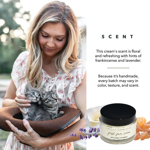 Pretty farm girl Fresh Face Tallow Cream - Anti-Aging & Plumping - Floral & Refreshing Scent - Handmade - All Skin Types - For Around the Eyes, Neck, and Lips.