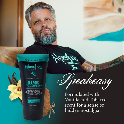 Maestro's Classic Beard Recovery Tube – Mark of a Man Blend | Beard Moisturizer for All Hair Types | Hydrating, Soothing & Softening Beard Conditioner for Men, 8 Ounce