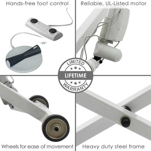 EarthLite Ellora Electric Lift Massage Table - Manual Tilt, Made in USA, 32" x 73", Vanilla Crème