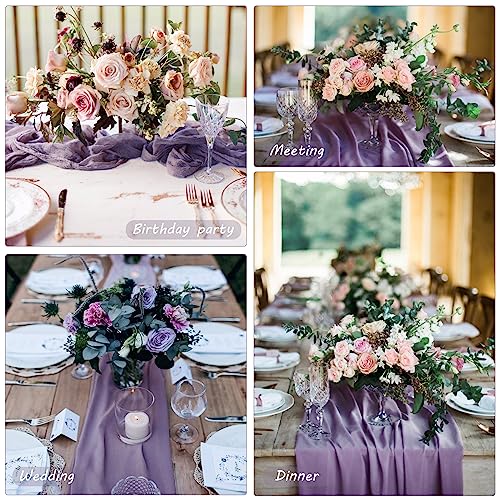 Grape Cheesecloth Table Runner 35x72 Inches for Wedding & Party Decor - Variation: Grape / 35" x 72"