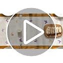 Watercolour Tulip Butterfly Table Runner 13 x 108 Inch Beige Spring Table Decor