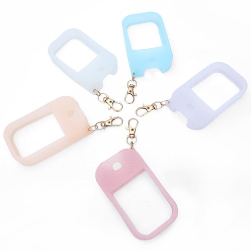 SUBANG 5 Pieces Silicone Case Compatible with Touchland Hand Sanitizer Spray Protective Case with Keychain for Power Mist and Glow Mist 1 fl oz