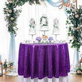 Purple 48-Inch Sequin Round Tablecloth for Wedding Party Decor