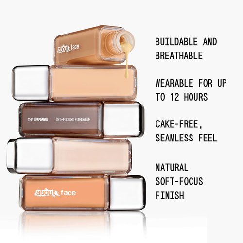 About-Face The Performer Skin-Focused Foundation - Medium Coverage, Long-Wear, Vegan Formula | 1.08oz