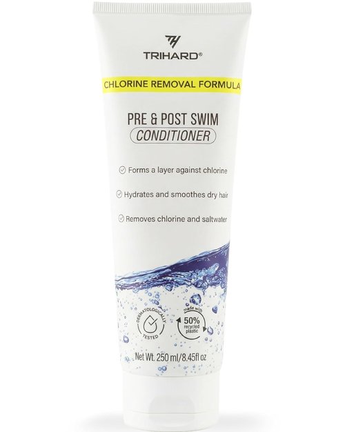 TRIHARD Chlorine Defense Swim Conditioner - Protect & Hydrate Hair from Pool & Ocean | Pre/Post Swim Care
