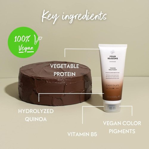 FOUR REASONS Color Mask - Chocolate Hair Gloss & Color Depositing Conditioner | Vegan & Cruelty-Free, 6.76 fl oz